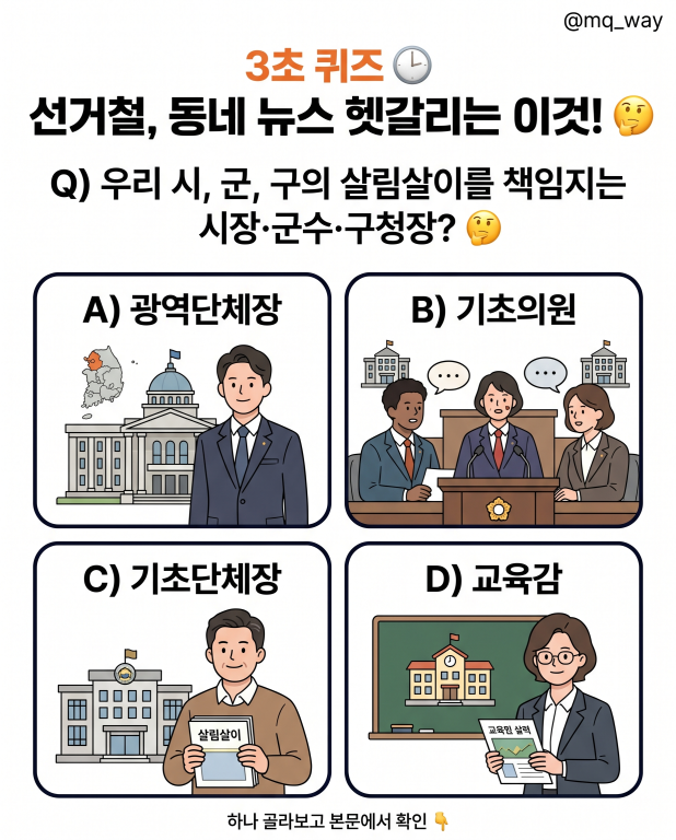 선거철이나 동네 뉴스에 자주 나오는데 은근 헷갈리는 이
