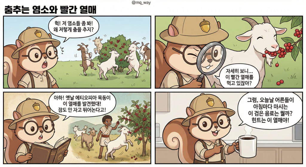🕵️‍♀️ 염소들을 춤추게 만든 빨간 열매의 비밀