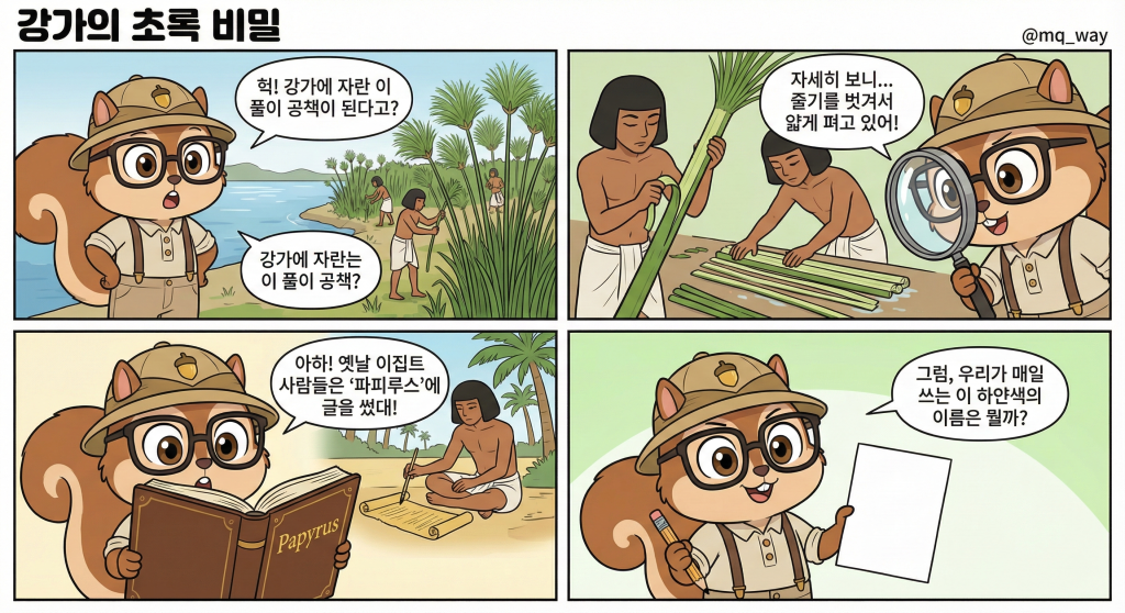 🕵️‍♀️ 강가에 자란 풀이 공책이 되었다고?