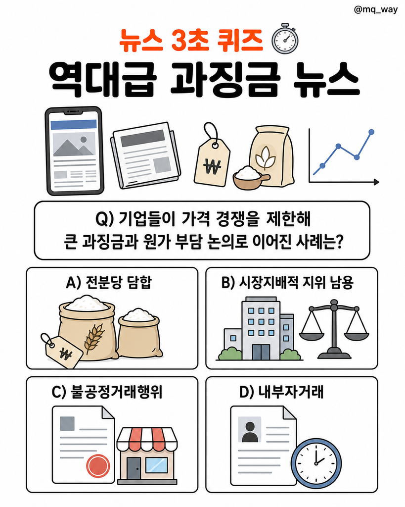 식품 원가와 소비자 가격 논의까지 번진 역대급 과징금 뉴스