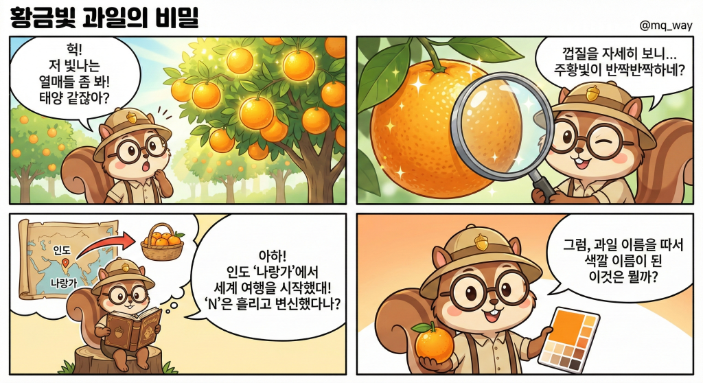 🕵️‍♀️ 색깔 이름이 아니었다고? 황금빛 과일의 비밀